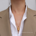 Shangjie Oem Joyas Mode süße 18k Gold Edelstahlschmuck Frauen Kinder Hochwertige einfache feste Bären Halskette